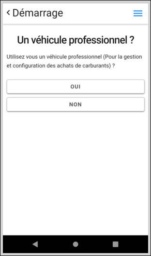 Ajout d'un véhicule professionnel